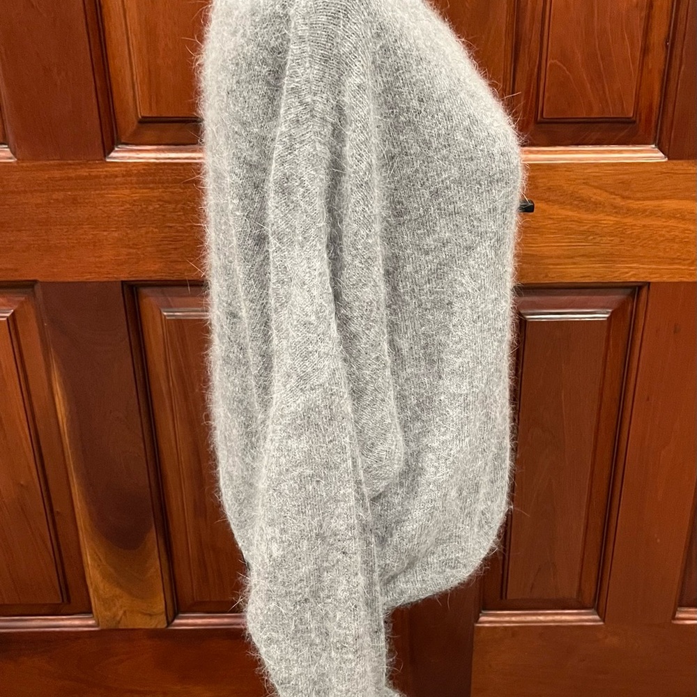 American Vintage Women Jumper Sweater XS/S Grey Angora & Polyamide Rolled Cuff - Picture 3 of 10